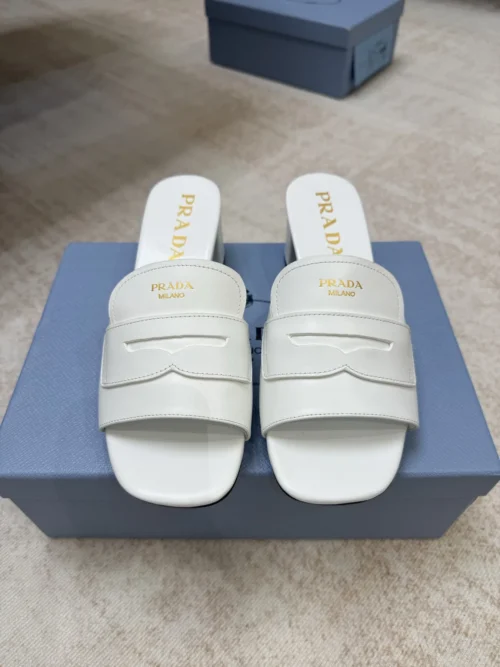 Prada Square-Toe Slides