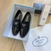 Prada Patent Leather Pointed-Toe Loafers