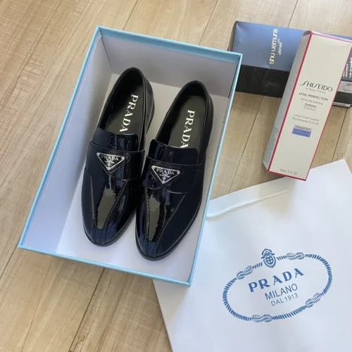 Prada Patent Leather Pointed-Toe Loafers