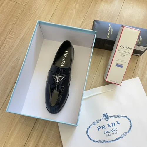 Prada Patent Leather Pointed-Toe Loafers