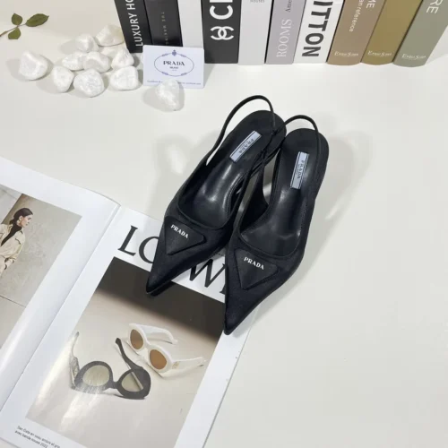 Prada Patent Leather Pointed-Toe Heeled Sandals