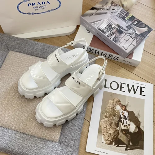 Prada Patent Leather Platform Sandals