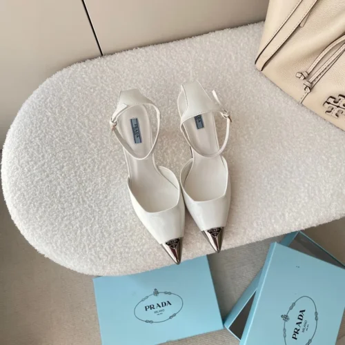 Prada Pointed-Toe Heeled Sandals