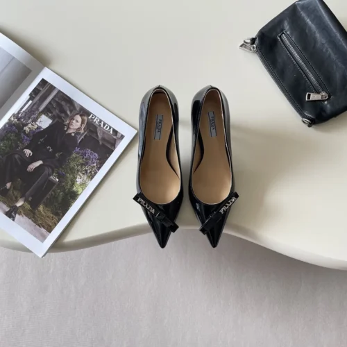 Prada Pointed-Toe Bow-Detail Flats