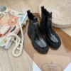Prada Patent Leather Chelsea Boots