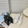 Prada Leather Pointed-Toe Sandals