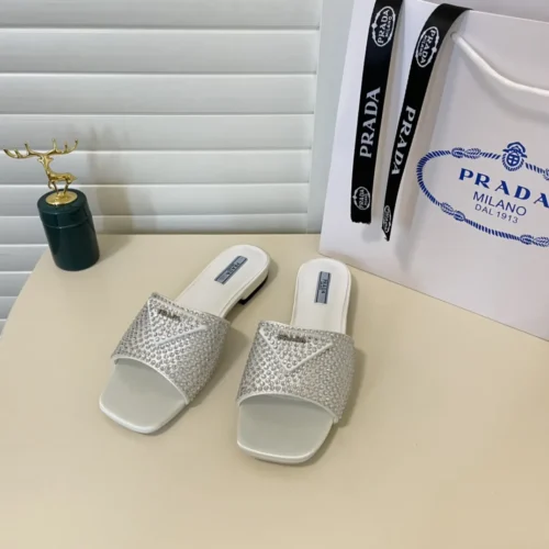 Prada Crystal-Embellished Slides