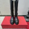 Valentino Leather Platform Riding Boots