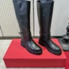 Valentino Leather Platform Riding Boots
