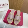 Valentino Leather Wedge Studded Sandals