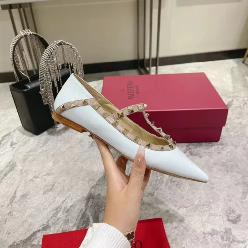 Valentino Patent Leather Pointed-Toe Strappy Flats