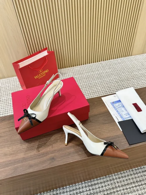 Valentino Slingback Bow-Detail Sandals