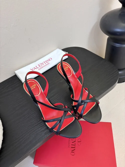 Valentino Lambskin Lace-Up Sandals