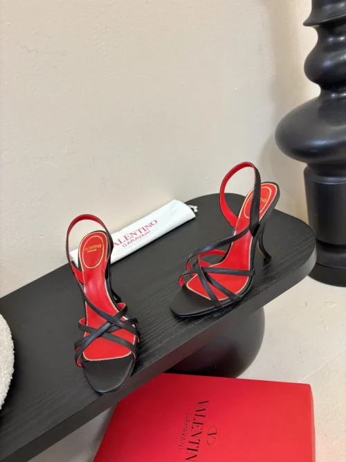 Valentino Lambskin Lace-Up Sandals