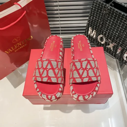 Valentino Denim Platform Slides