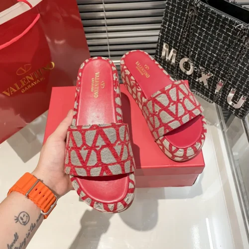 Valentino Denim Platform Slides