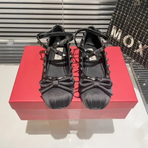 Valentino Pointed-Toe Studded Flats