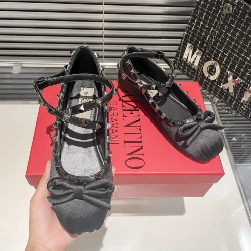 Valentino Pointed-Toe Studded Flats