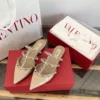 Valentino Patent Leather Pointed-Toe Studded Ballet Flats