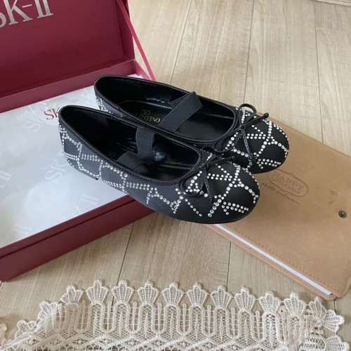 Valentino Crystal-Embellished Ballet Flats