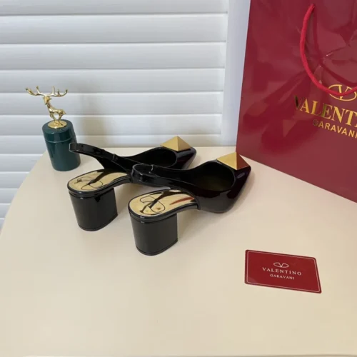 Valentino Lambskin Square-Toe Heeled Sandals