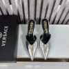 Versace Pointed-Toe Buckle Slides