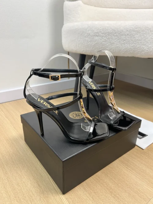Versace Patent Leather Heeled Sandals