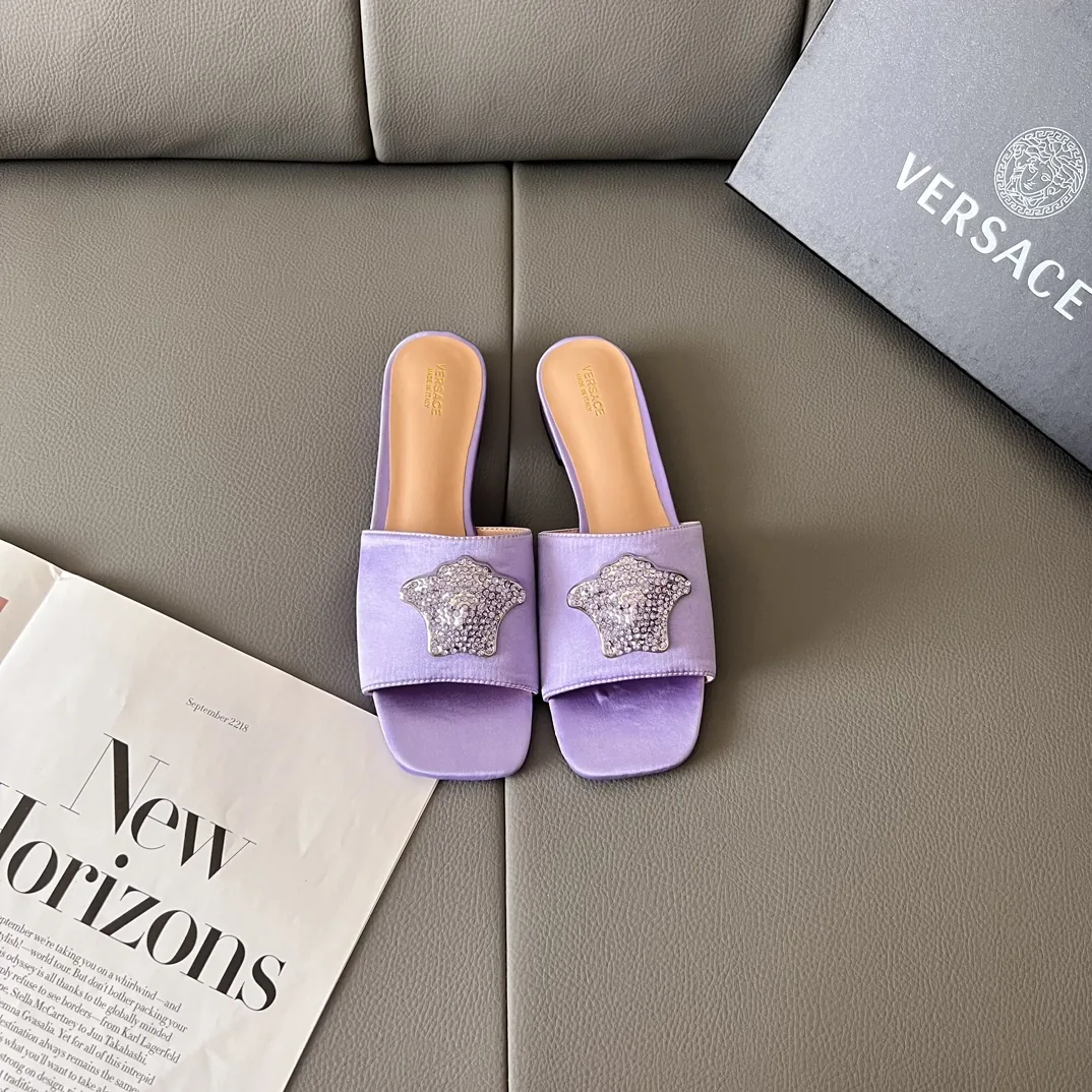 Versace Crystal-Embellished Slides