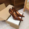 Saint Laurent Pointed-Toe Slingback Heeled Sandals
