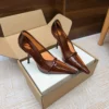 Saint Laurent Pointed-Toe Slingback Heeled Sandals