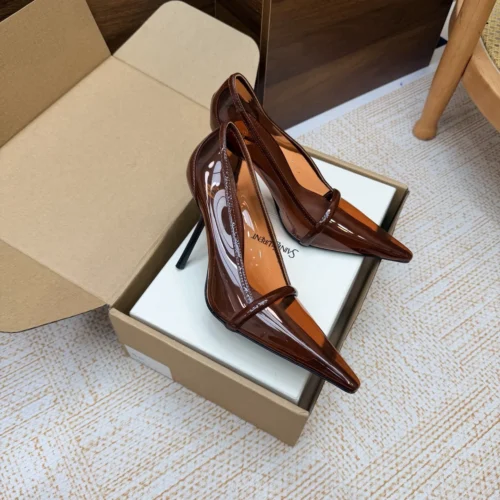 Saint Laurent Pointed-Toe Slingback Heeled Sandals