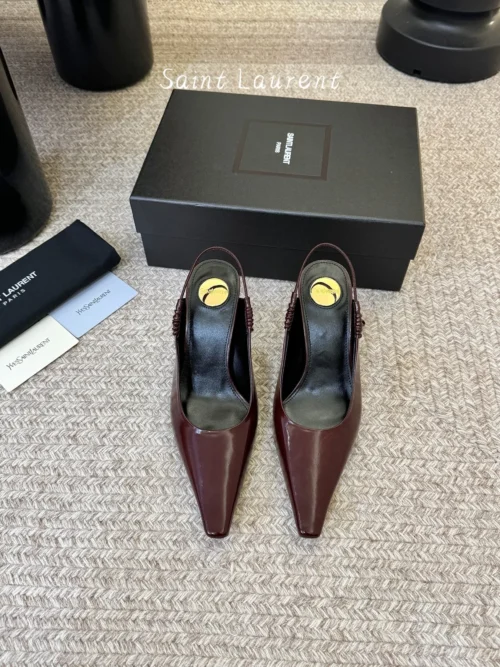 Saint Laurent Pointed-Toe Slingback Pumps