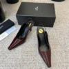 Saint Laurent Pointed-Toe Slingback Pumps