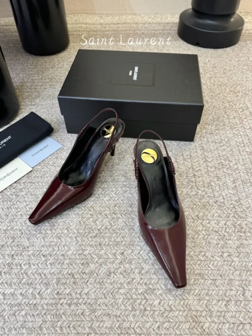 Saint Laurent Pointed-Toe Slingback Pumps