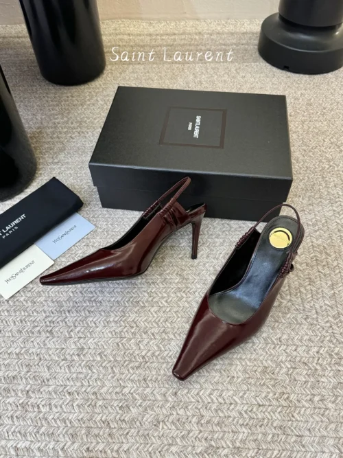 Saint Laurent Pointed-Toe Slingback Pumps
