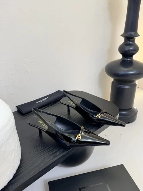 Saint Laurent Pointed-Toe Slingback Pumps