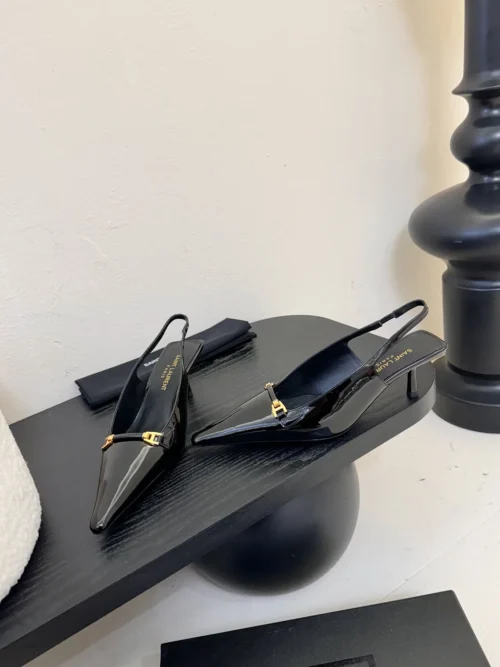 Saint Laurent Pointed-Toe Slingback Pumps