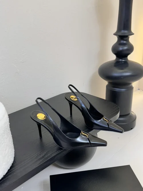 Saint Laurent Pointed-Toe Slingback Pumps