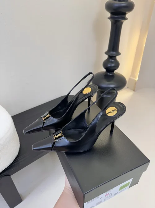 Saint Laurent Pointed-Toe Slingback Pumps