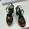 Saint Laurent Lambskin Slingback Heeled Sandals