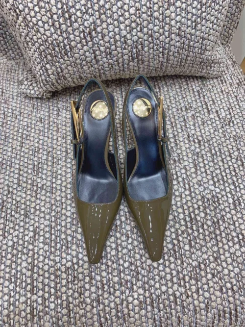Saint Laurent Patent Leather Pointed-Toe Slingback Pumps