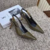 Saint Laurent Patent Leather Pointed-Toe Slingback Pumps