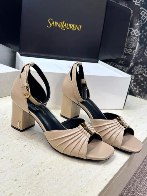 Saint Laurent Patent Leather Heeled Sandals