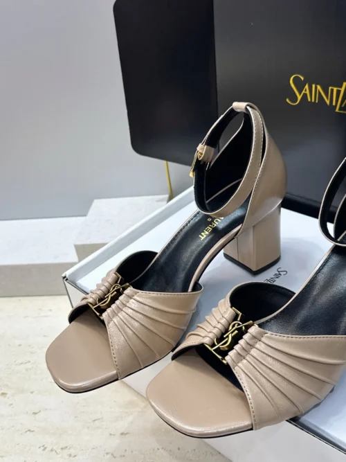 Saint Laurent Patent Leather Heeled Sandals