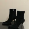 Saint Laurent Lambskin Pointed-Toe Ankle Boots