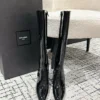 Saint Laurent Square-Toe Knee-High Boots