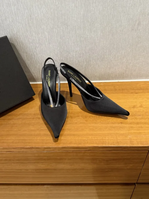 Saint Laurent Pointed-Toe Crystal-Embellished Pumps
