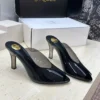 Saint Laurent Leather Pointed-Toe Slides