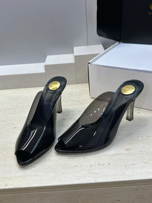 Saint Laurent Leather Pointed-Toe Slides