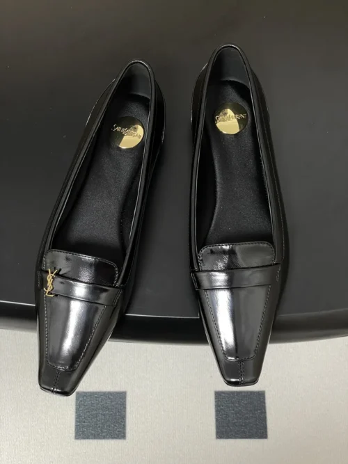 Saint Laurent Square-Toe Ballet Flats